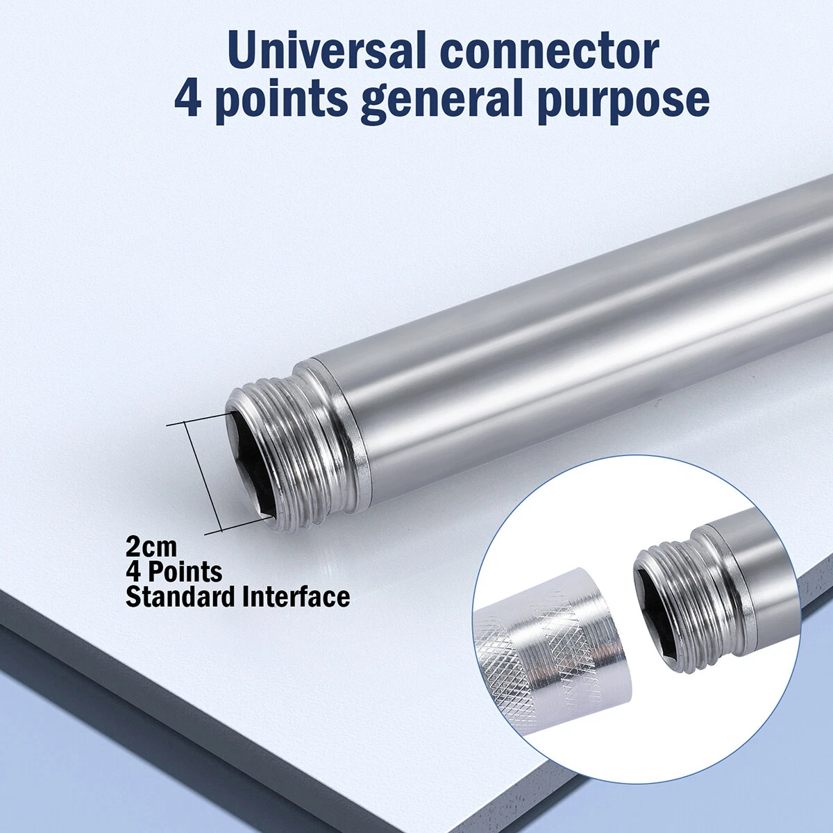 Shower Head Extension Arm (Silver, 11-inch Extension)
