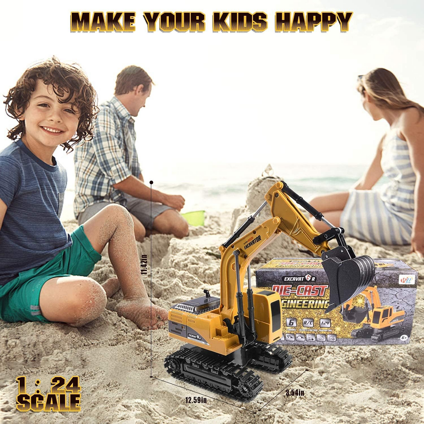 Digger Excavator Riding Toys Ride-On Car Toy Truck Toddler