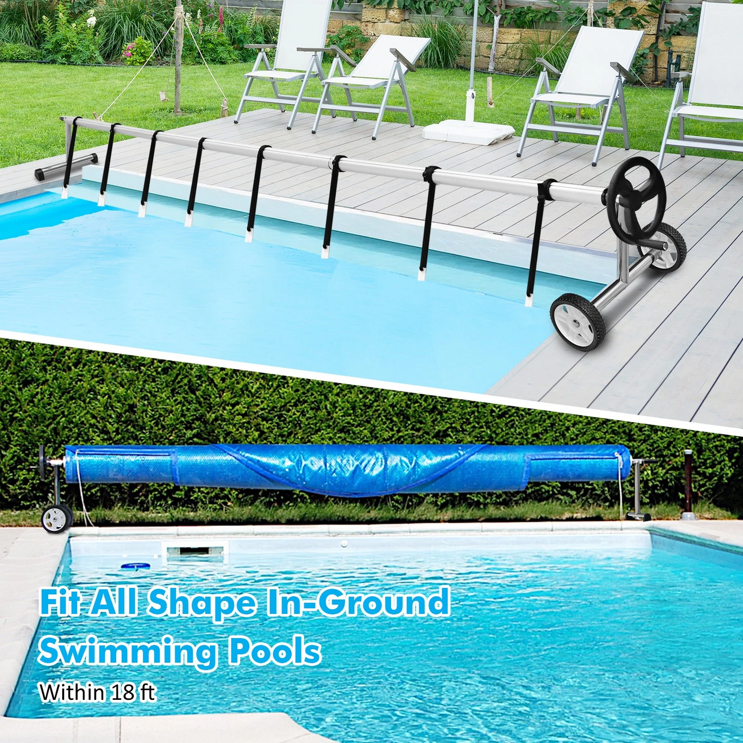 Swimming Pool Cover reel for cover 21 Ft (6.4 M)