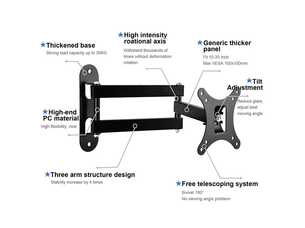 Universal Tv Wall Mount  10-26 Inch