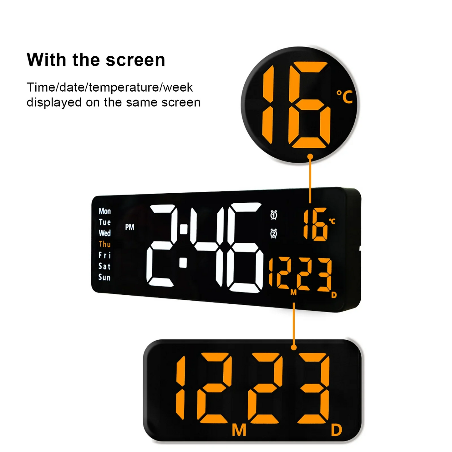 Digital Wall Clock 16 inch Large