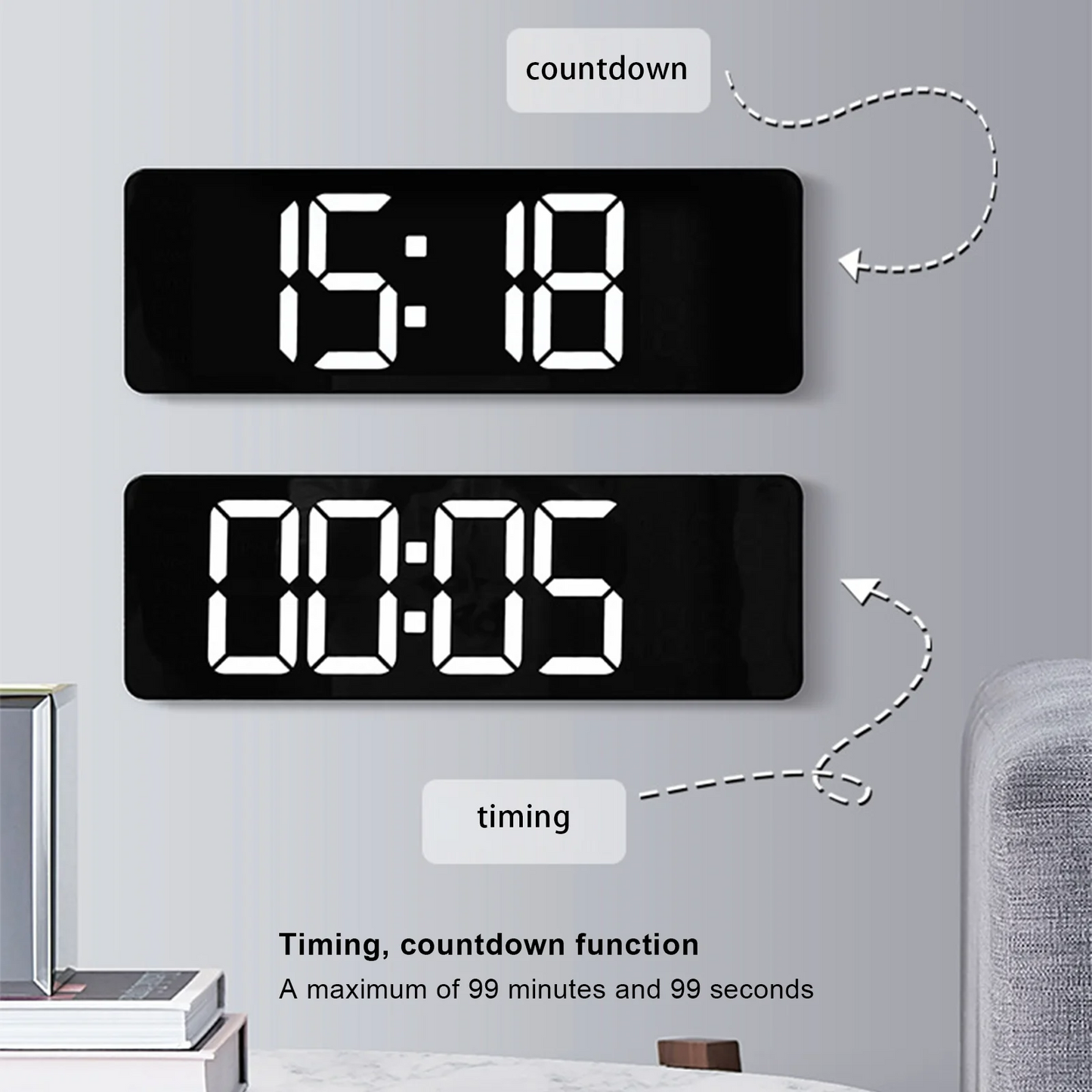 Digital Wall Clock 16 inch Large