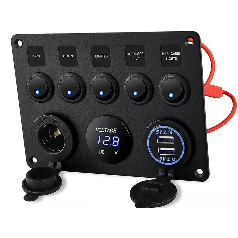 5 Gang Rocker Switch Panel
