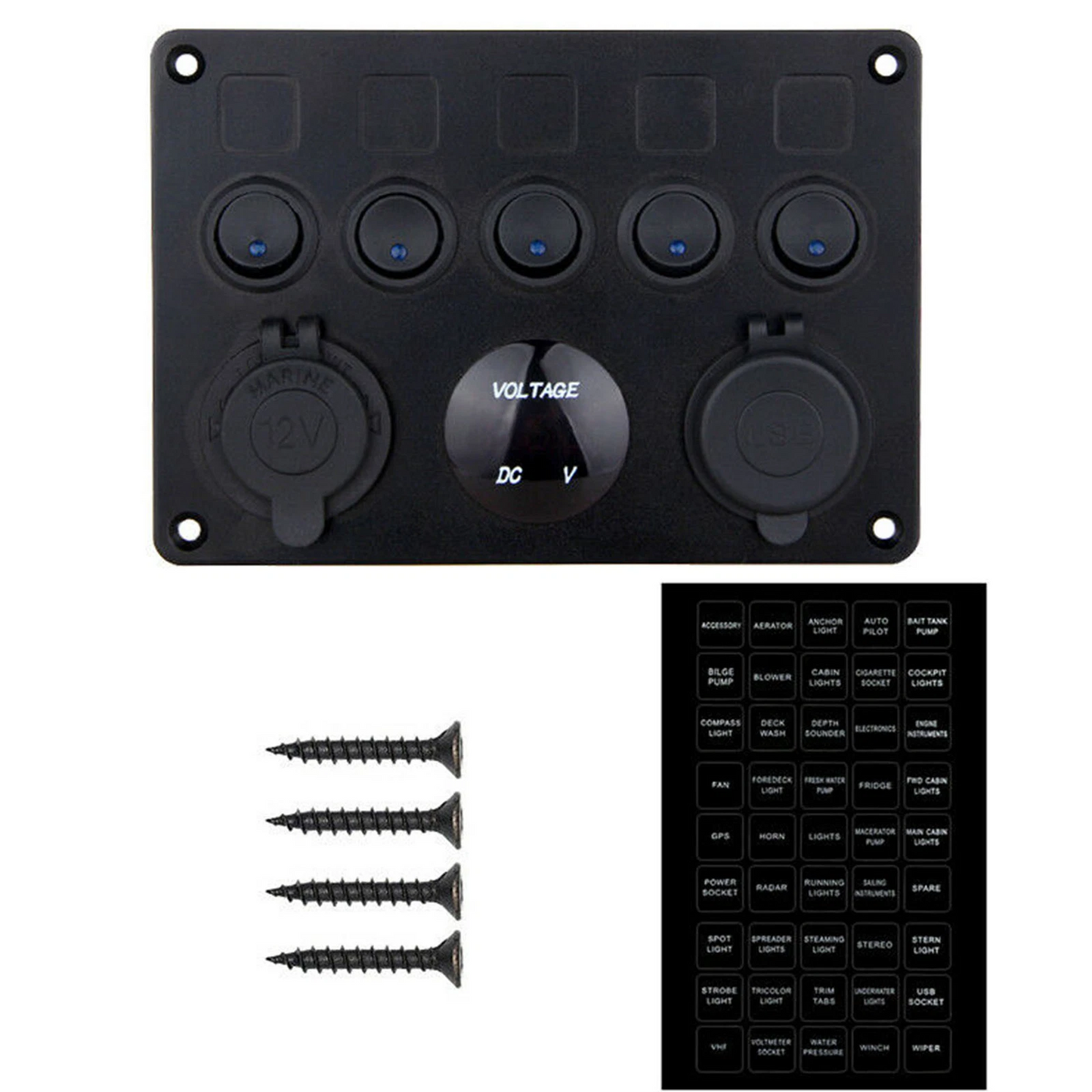 5 Gang Rocker Switch Panel
