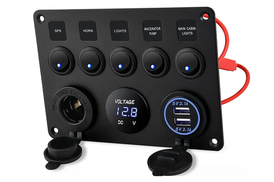 5 Gang Rocker Switch Panel