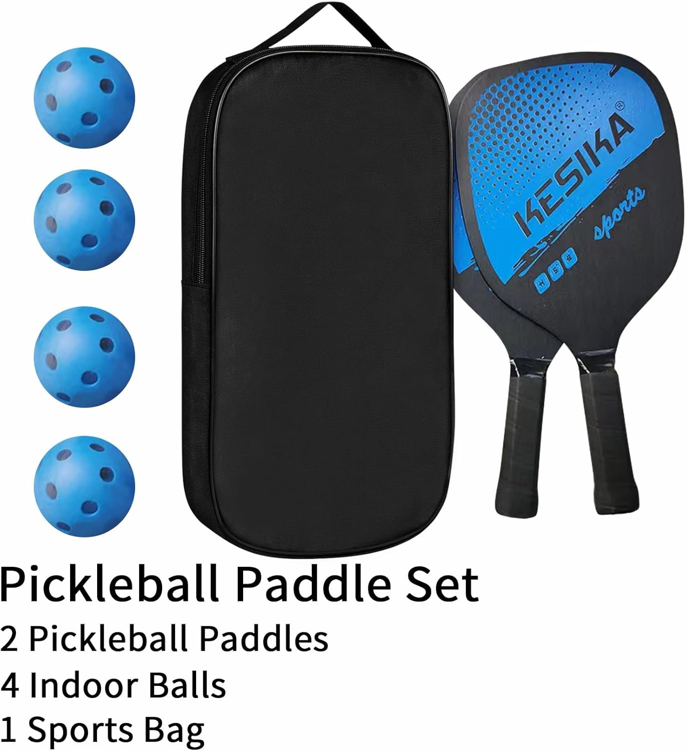 Pickleball Set with 4 Aerodynamic Balls