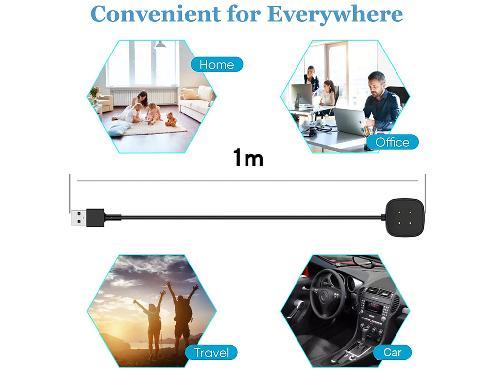 Charging Cable for Fitbit Sense 1/2 & Fitbit Versa 3/4