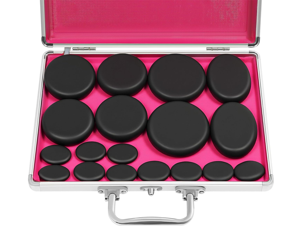 Hot Stones Massage Set with Warmer Set of 16 Pcs
