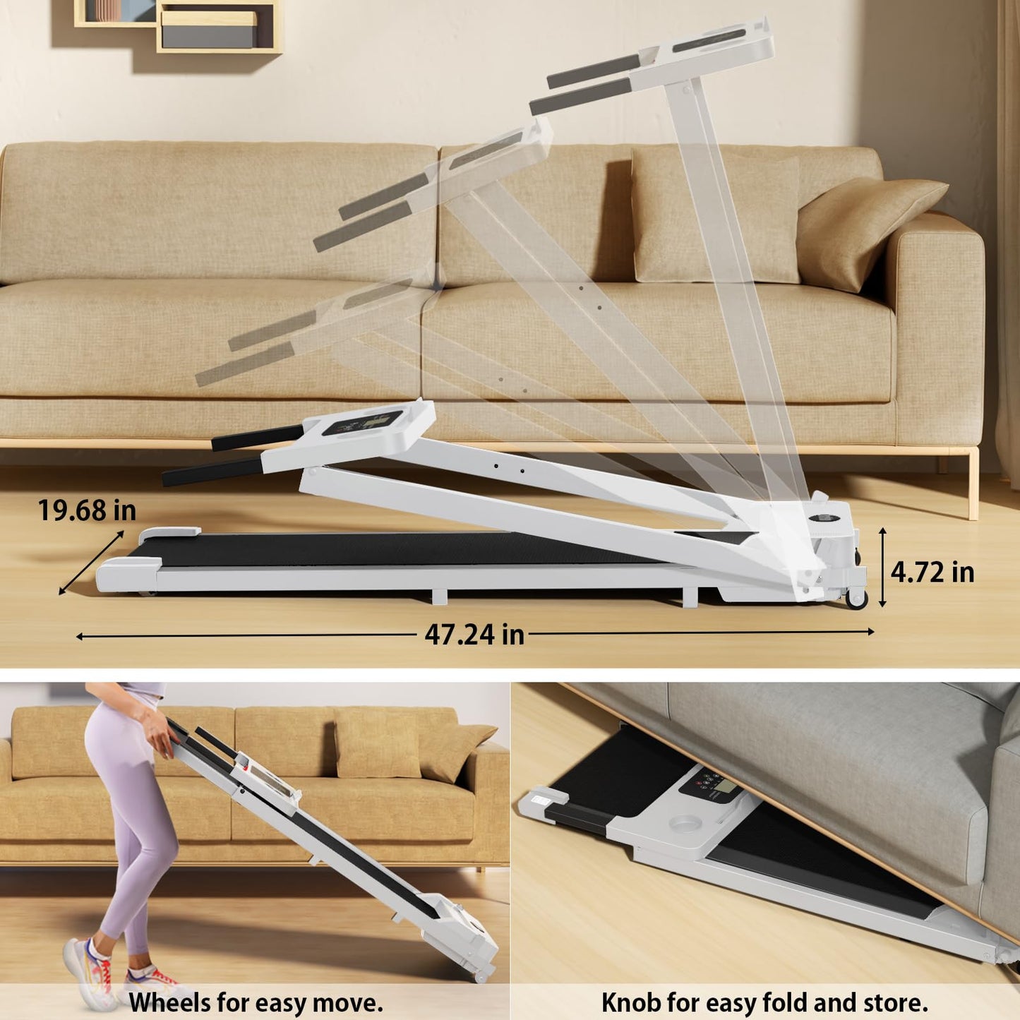 Treadmill Foldable Walking Treadmill