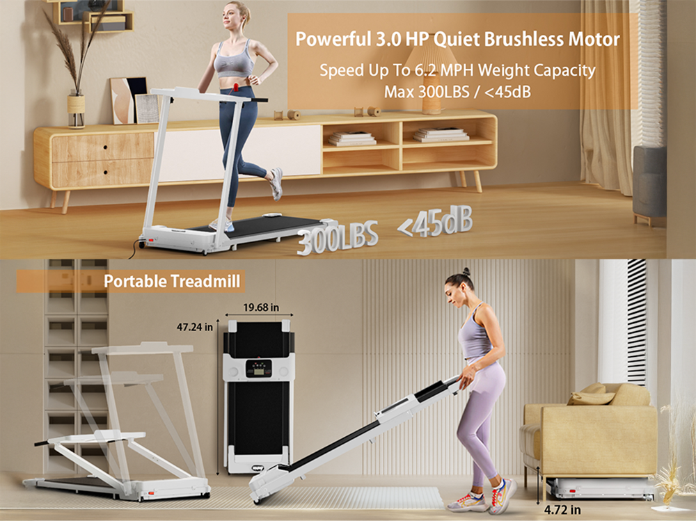 Treadmill Foldable Walking Treadmill