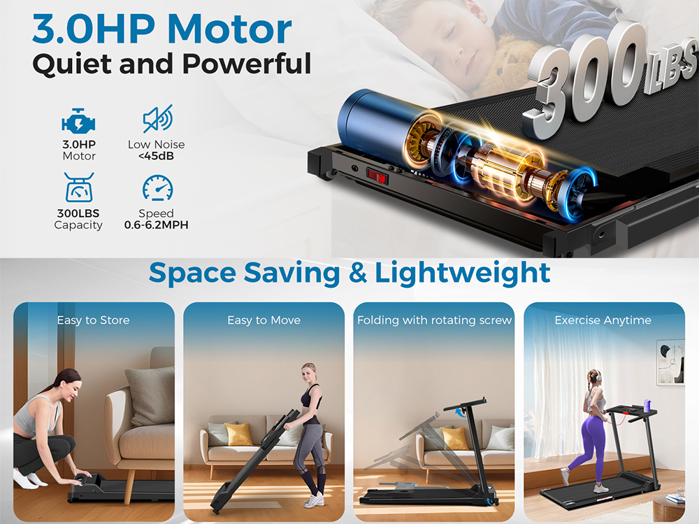 Treadmill Foldable Walking Treadmill