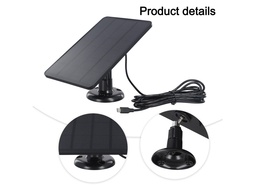 Solar Panel for CCTV Security Camera Eufy Arlo Wyze Swann Reolink Ring Blink