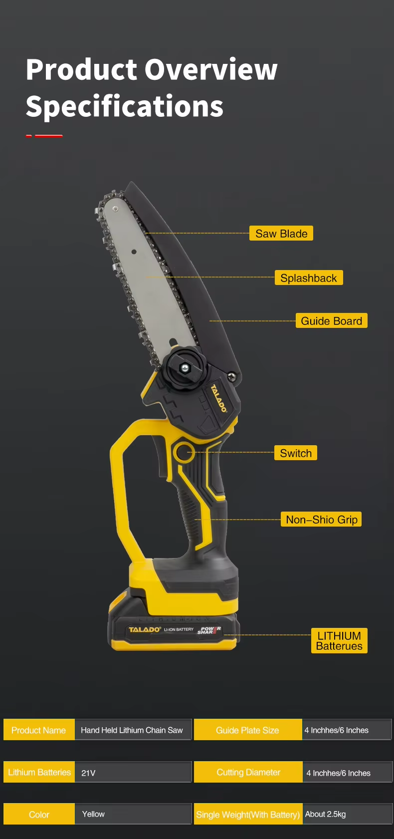 Mini Chain saw Cordless Power Chain Saws 6"