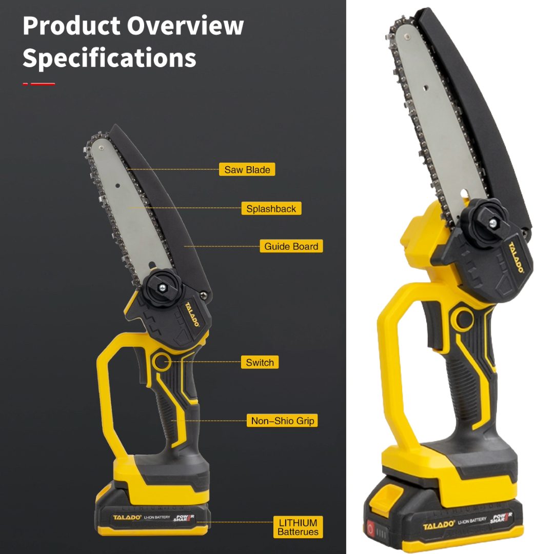 6Inch Mini Chainsaw with Battery Cordless Handheld Electric Chainsaw