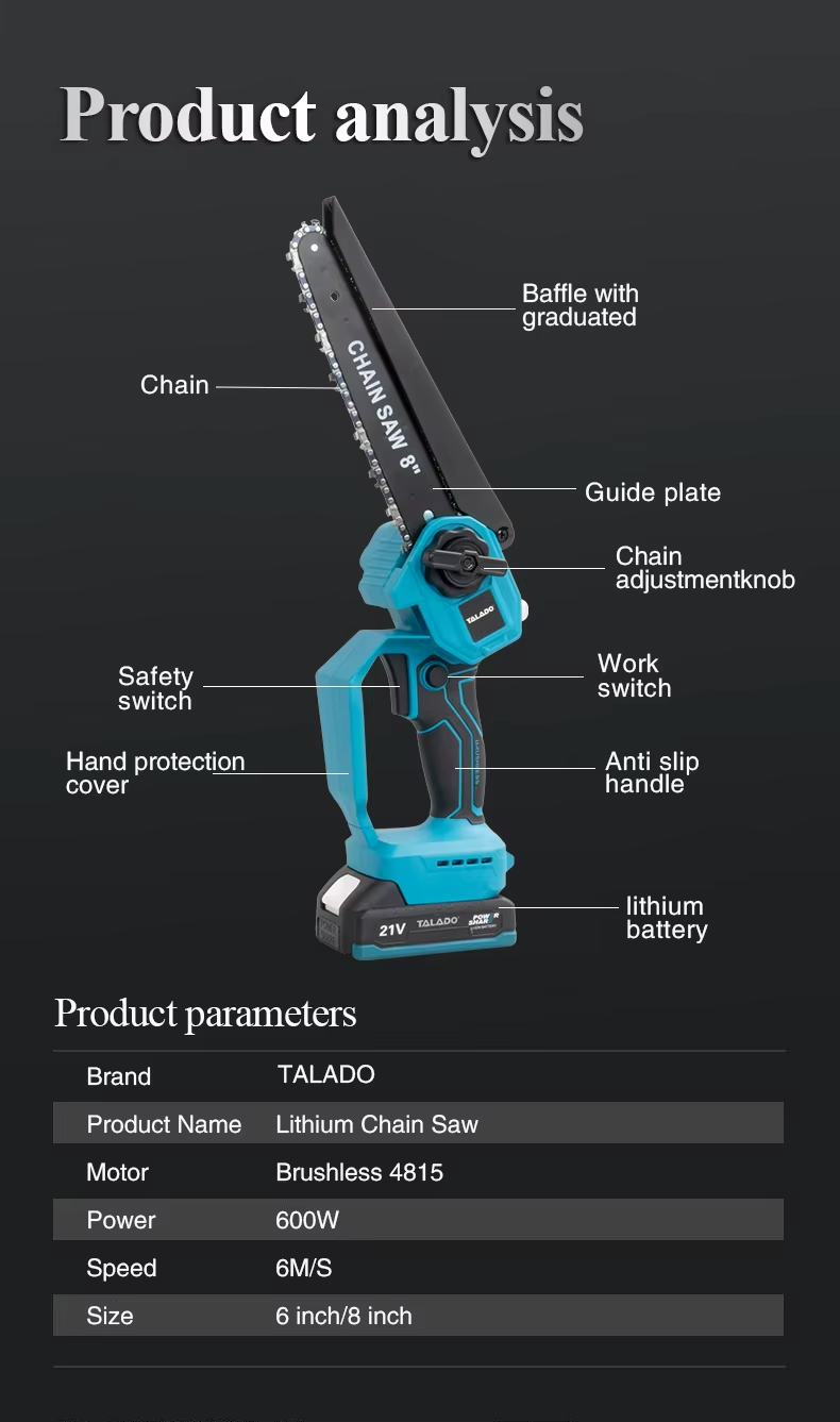 Mini Chain saw Cordless Power Chain Saws 8 Inch