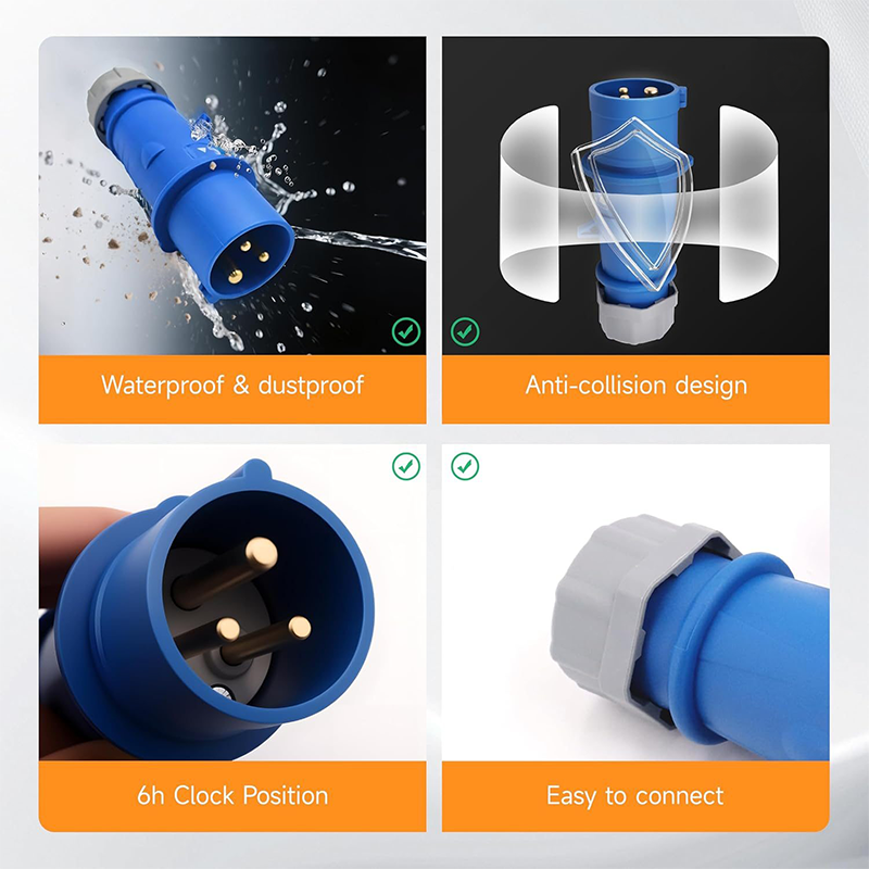 Caravan Lead connector plug (Male) 16A - IP67