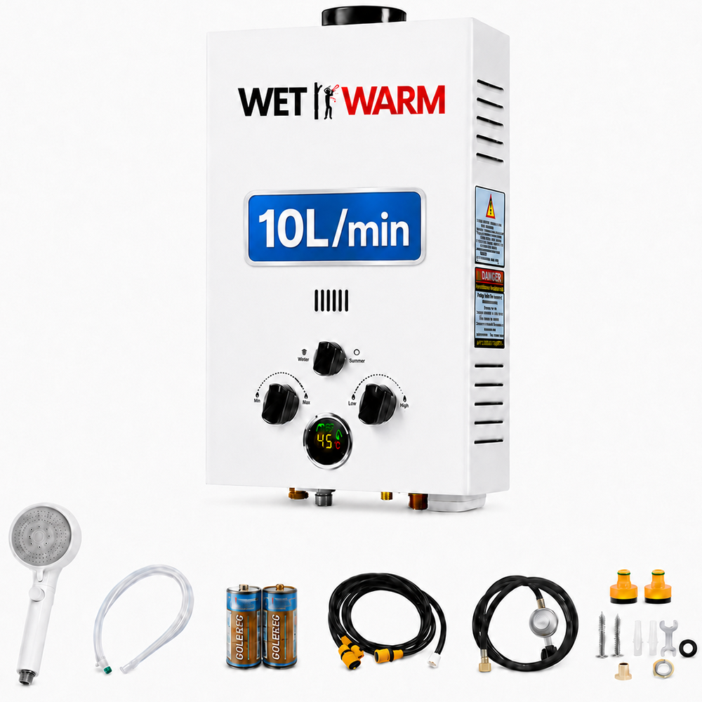 Gas Water Heater 8 in 1 - 10L Portable Heating System