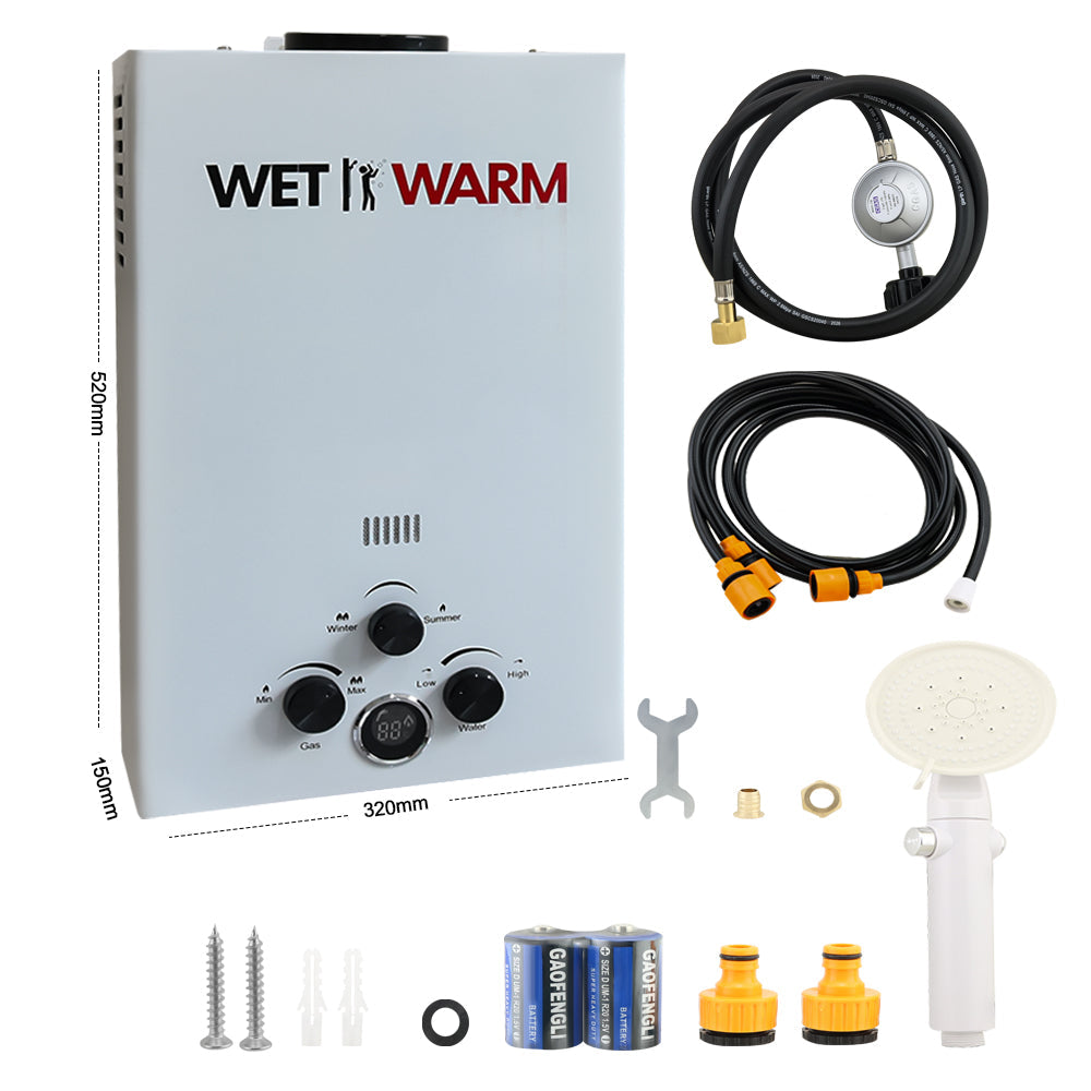 Gas Water Heater 8 in 1 - 10L Portable Heating System