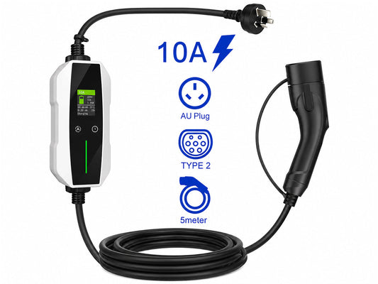 Smart EV Charger Type 2 - 2.3kW | 10A | 5Metre