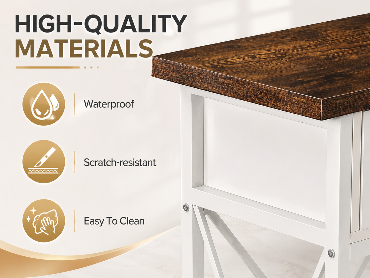 Ziva Console Table Hall way Entry Table with 3 Drawers
