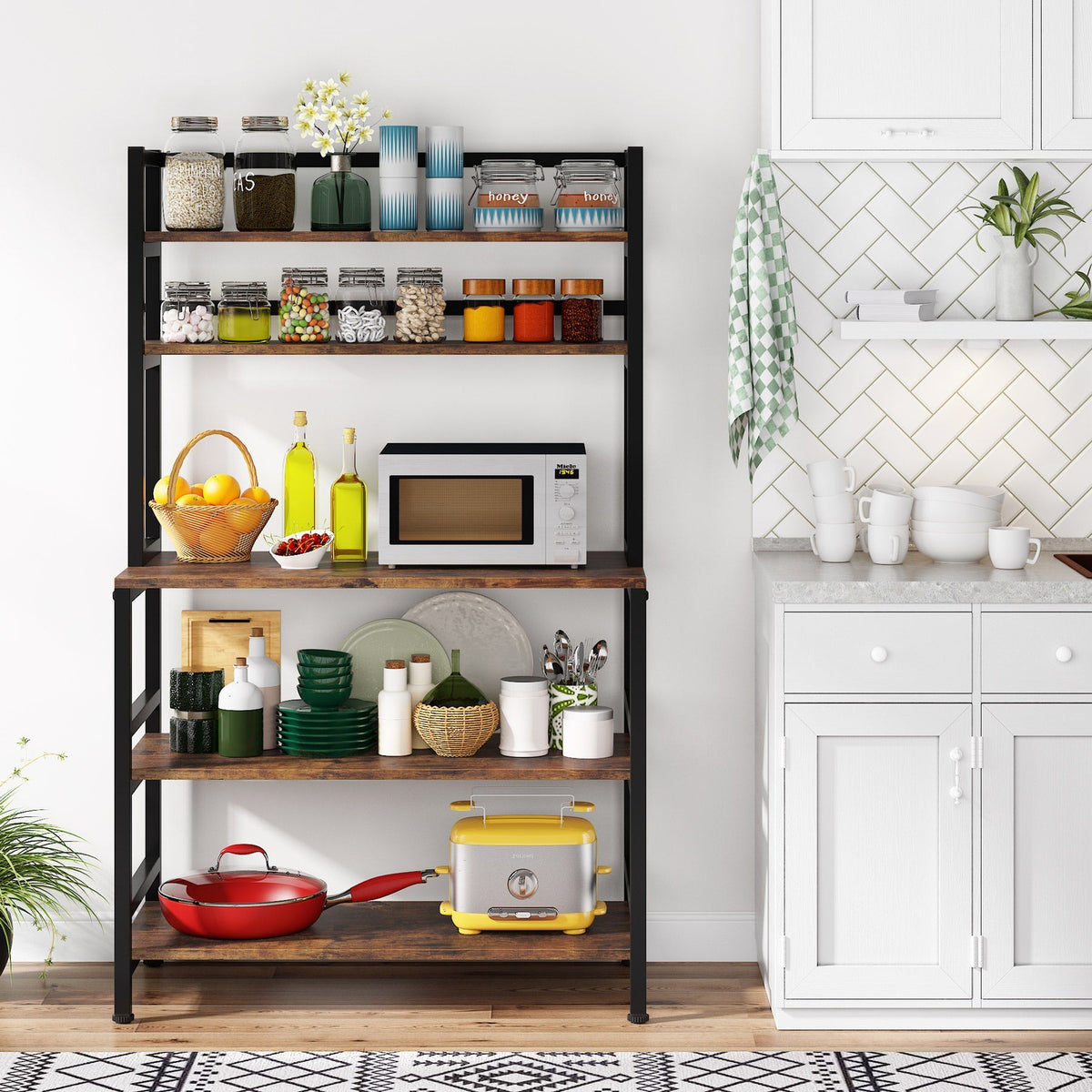 5-Tier Kitchen Rack with  Microwave Storage Shelf 80cm x 169cm