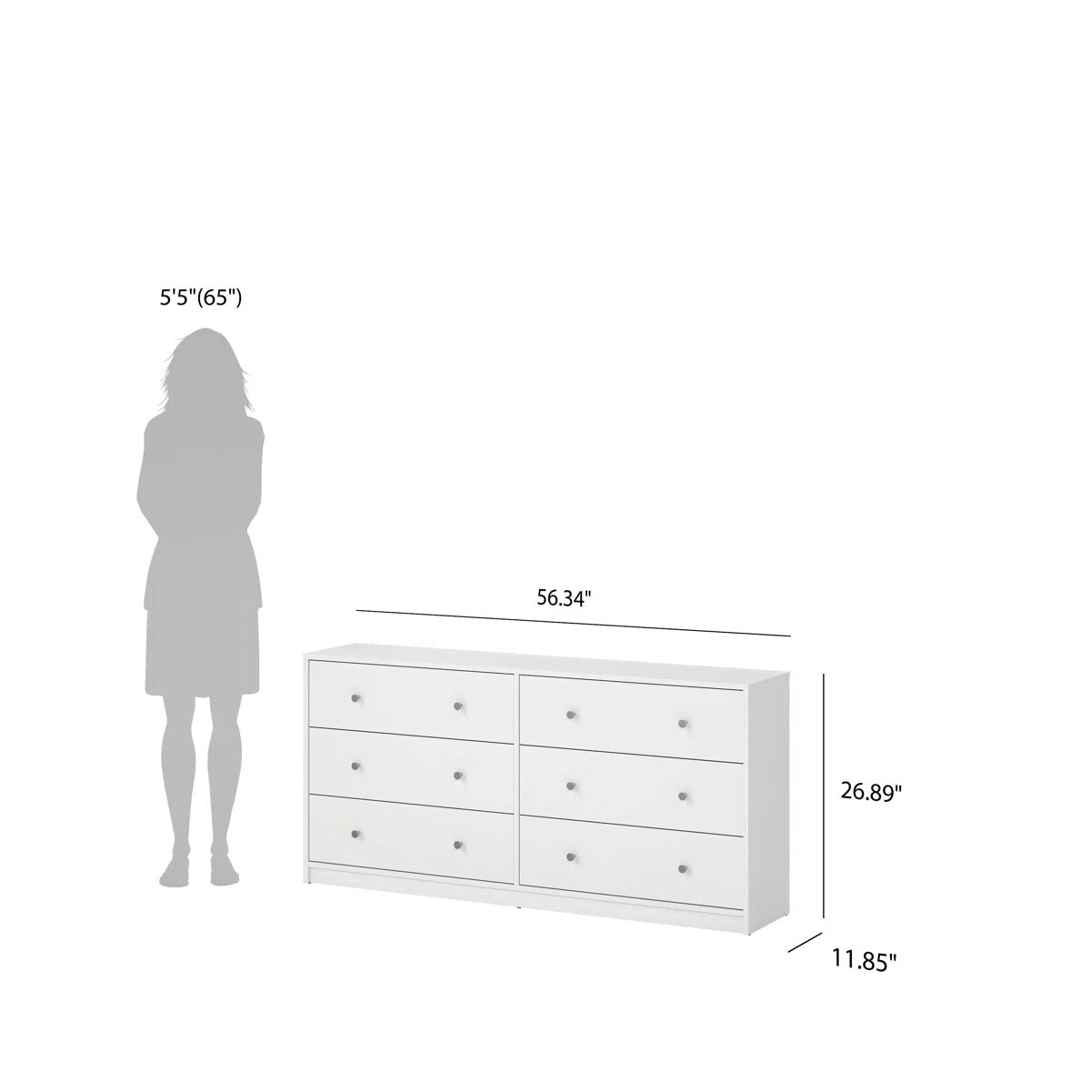 Lowboy 6 Drawers Dresser