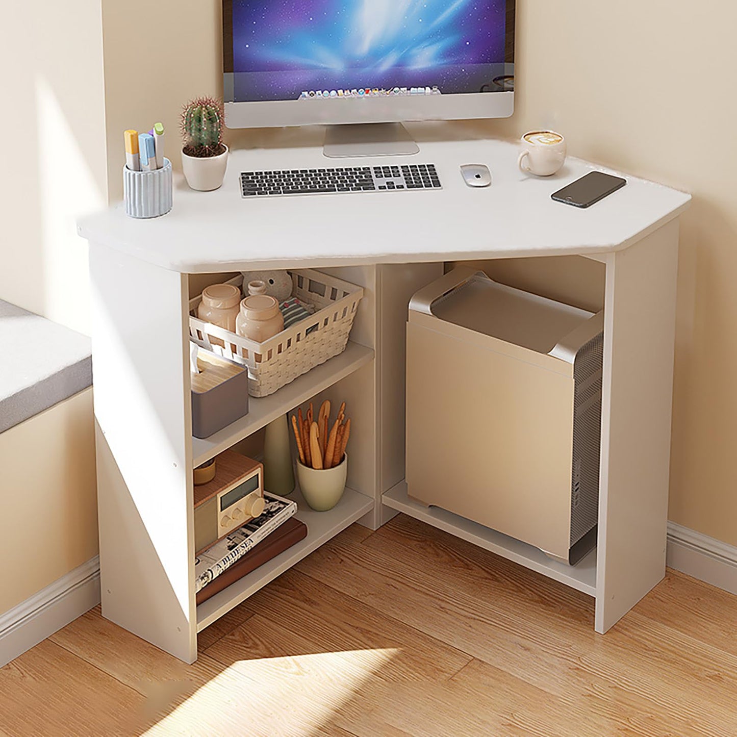 Study Desk Triangular Corner Computer Desk