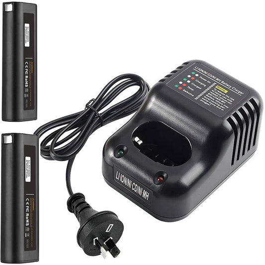 Paslode Battery Charger with 2 Batteries 3Ah