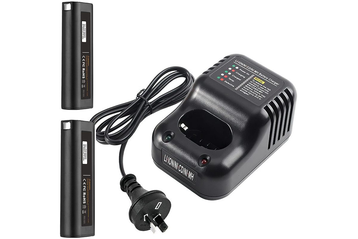 Paslode Battery Charger with 2 Batteries 3Ah