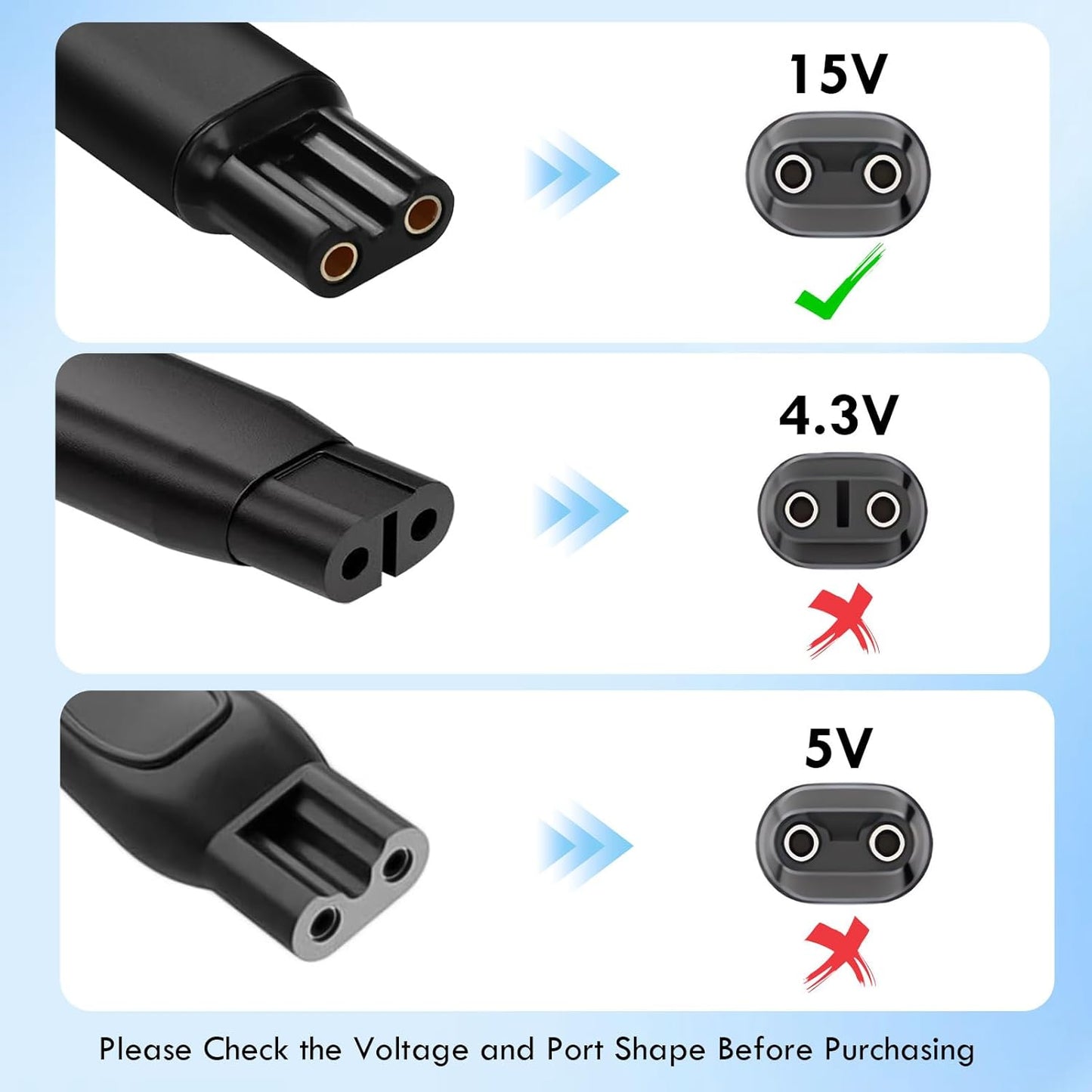 USB Charger Cable for Philips Shaver 15V