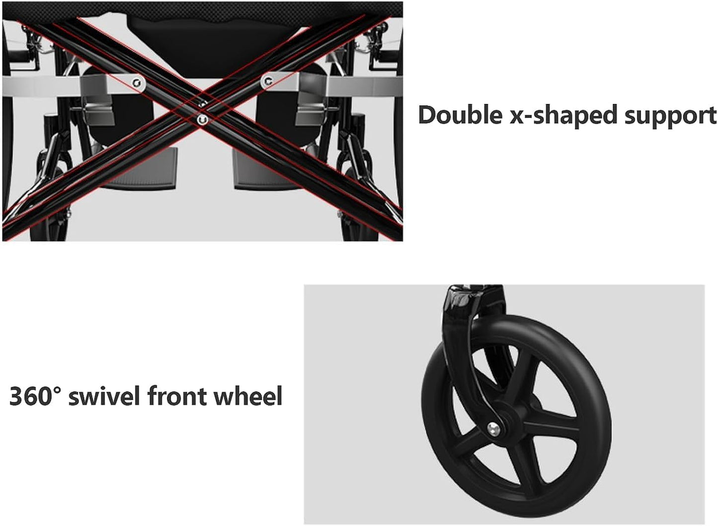 Wheelchair Folding Wheel Chair 24inch