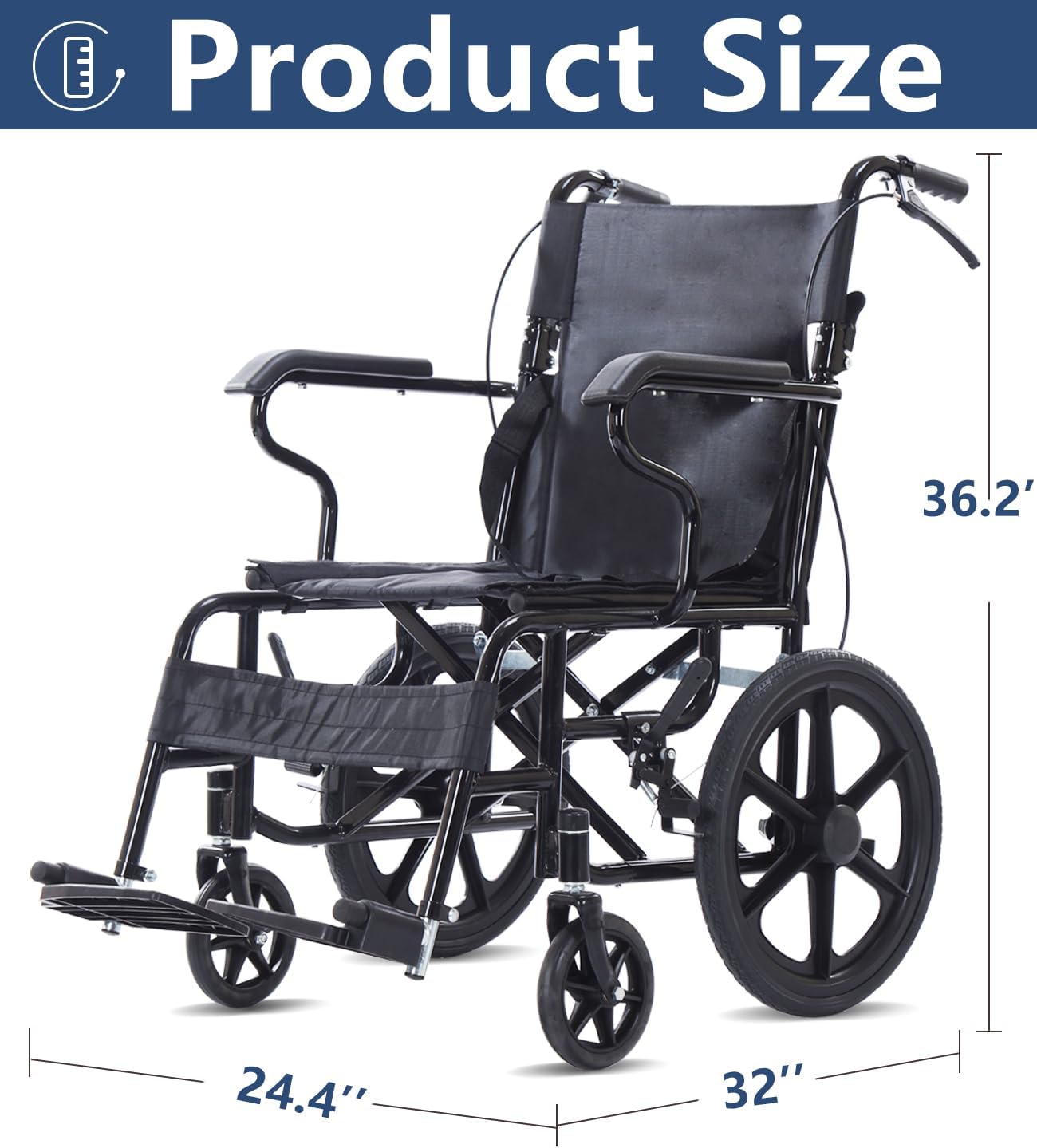 Portable Wheelchair Foldable Wheel Chair 16 Inch