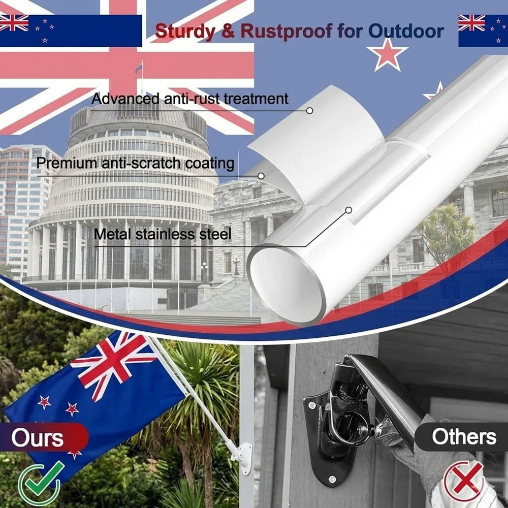 6ft Flag Pole Holder Kits Wall Mount Flagpole