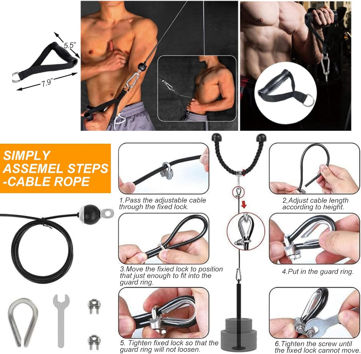 Home Gym Fitness Pulley Cable System Set