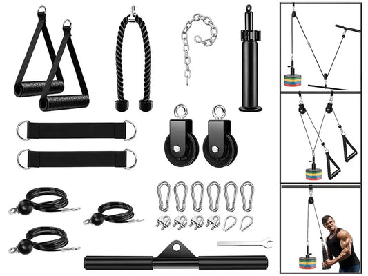 Home Gym Fitness Pulley Cable System Set