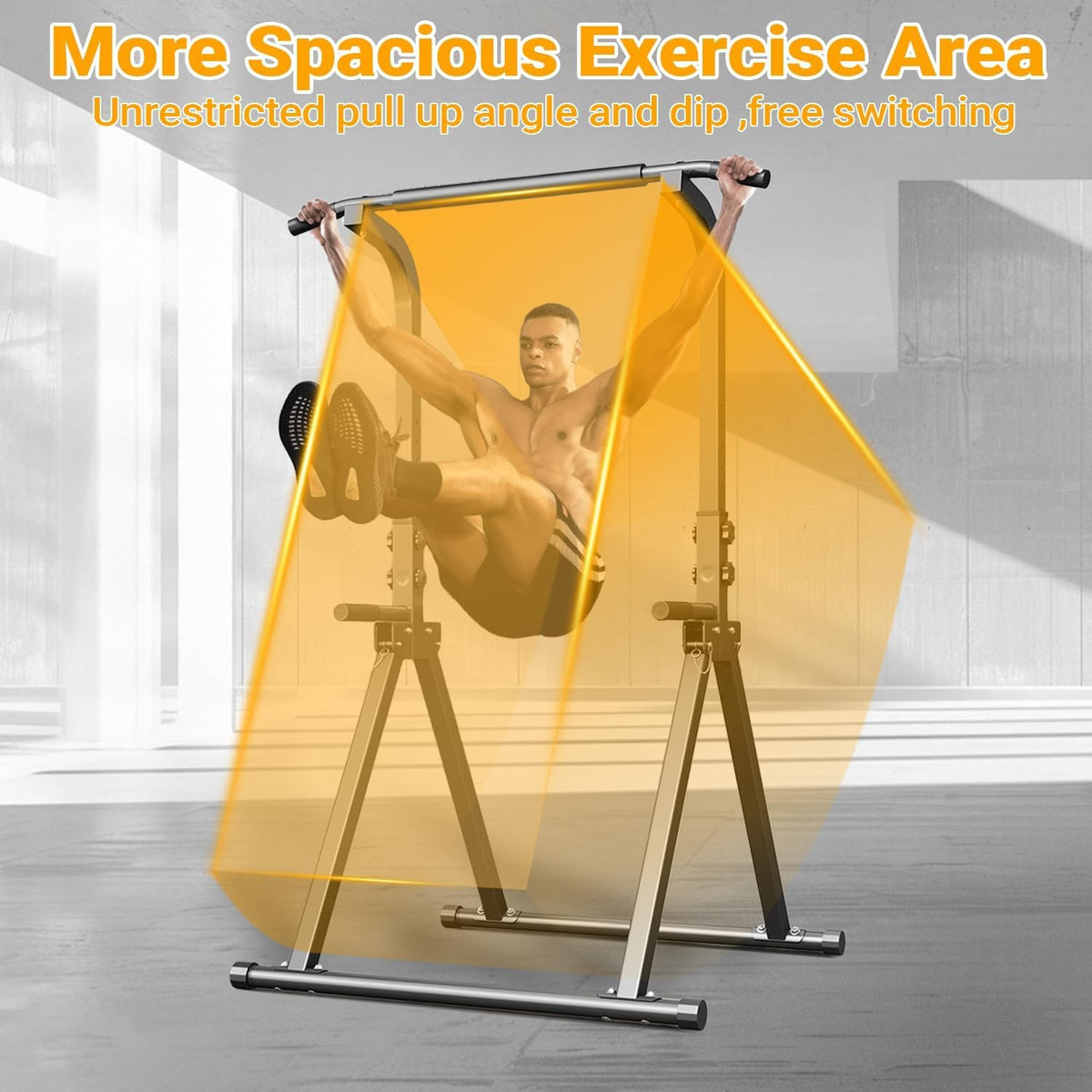 Free Standing Dip Station Power Tower Pull Up Bar Foldable