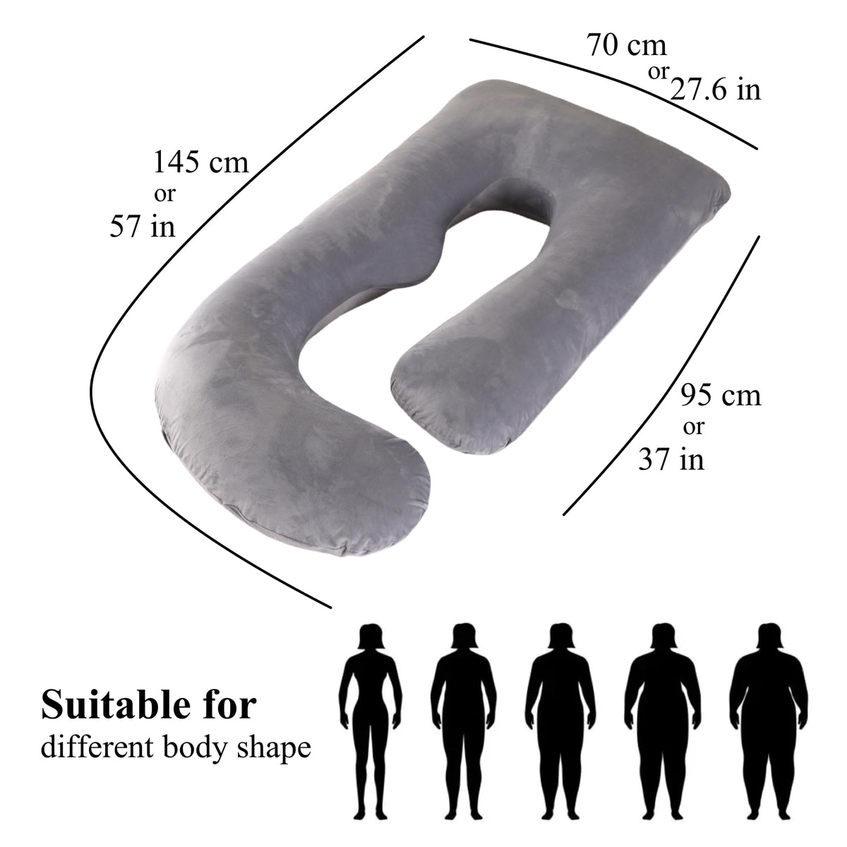 Pregnancy Pillow U-Shaped Full Length Body Support