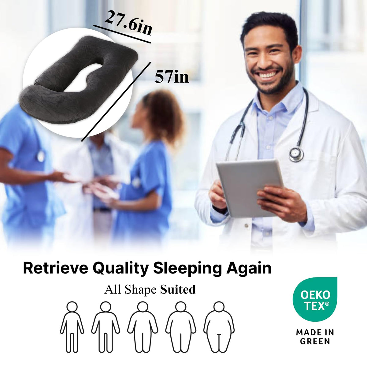 Pregnancy Pillow U-Shaped Full Length Body Support