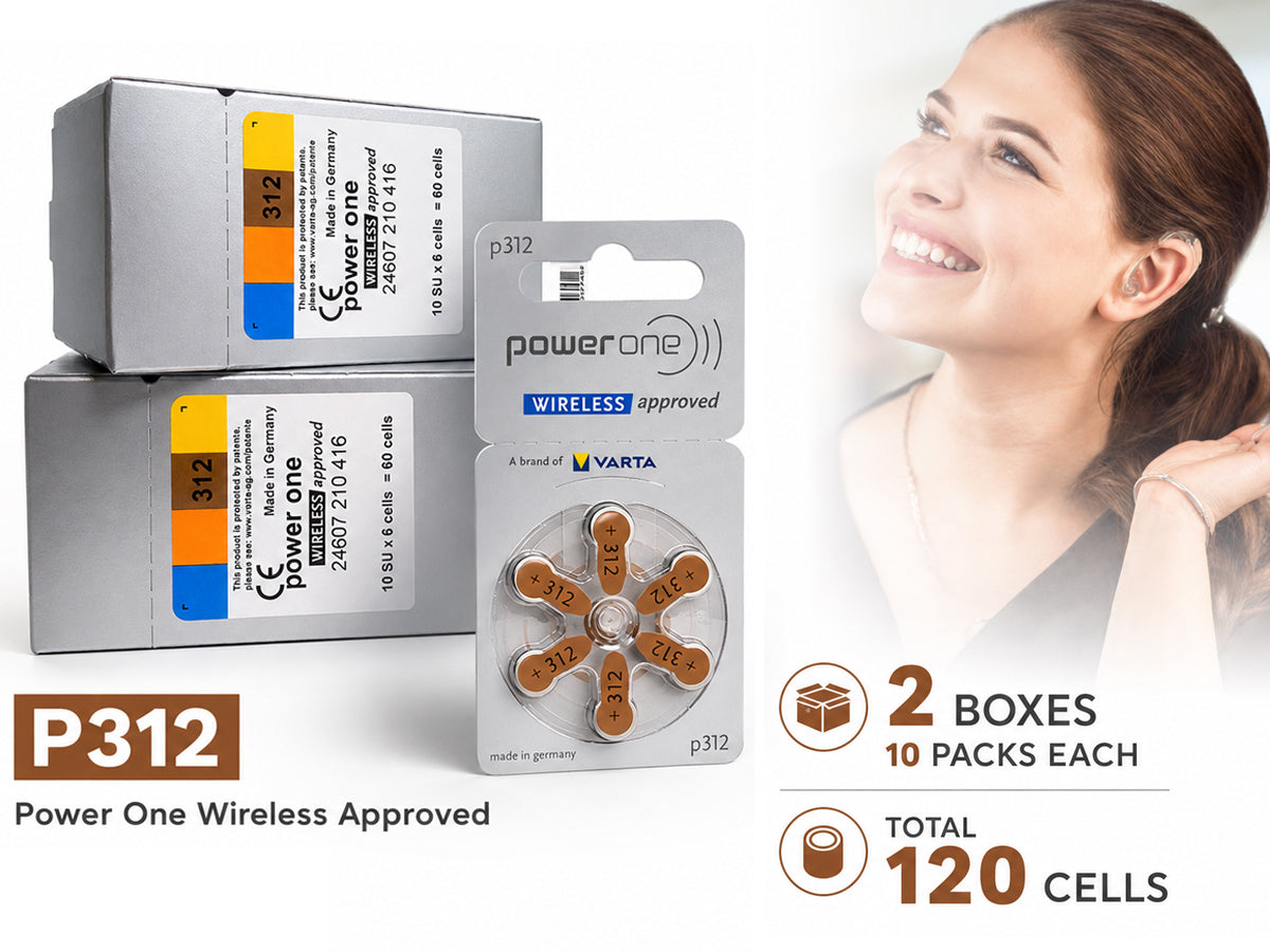 Power one P312 size 312 Hearing Aid Batteries 120 Pack