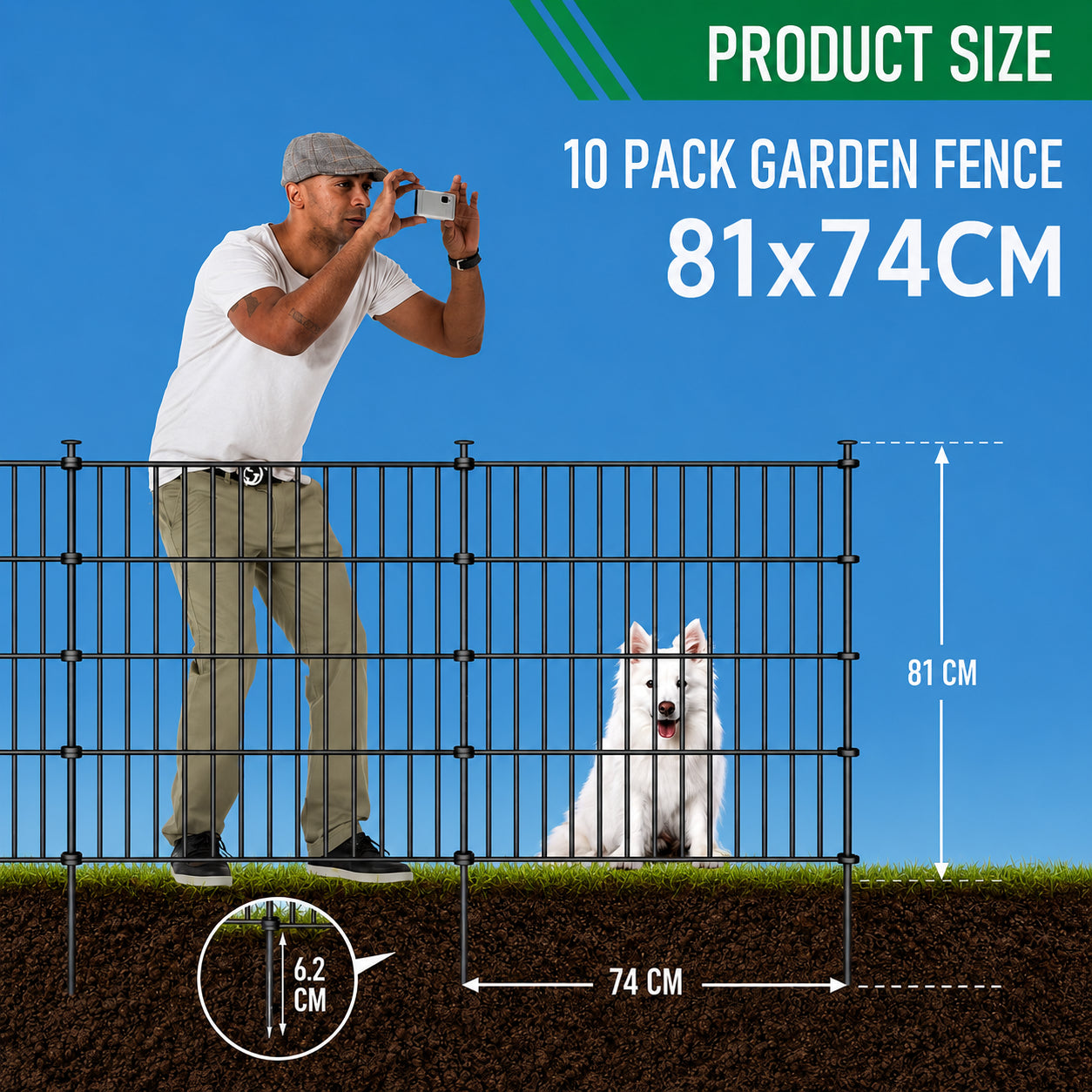 10 Pack Metal Garden Barrier Fence Animal Fence Panels,Garden Border