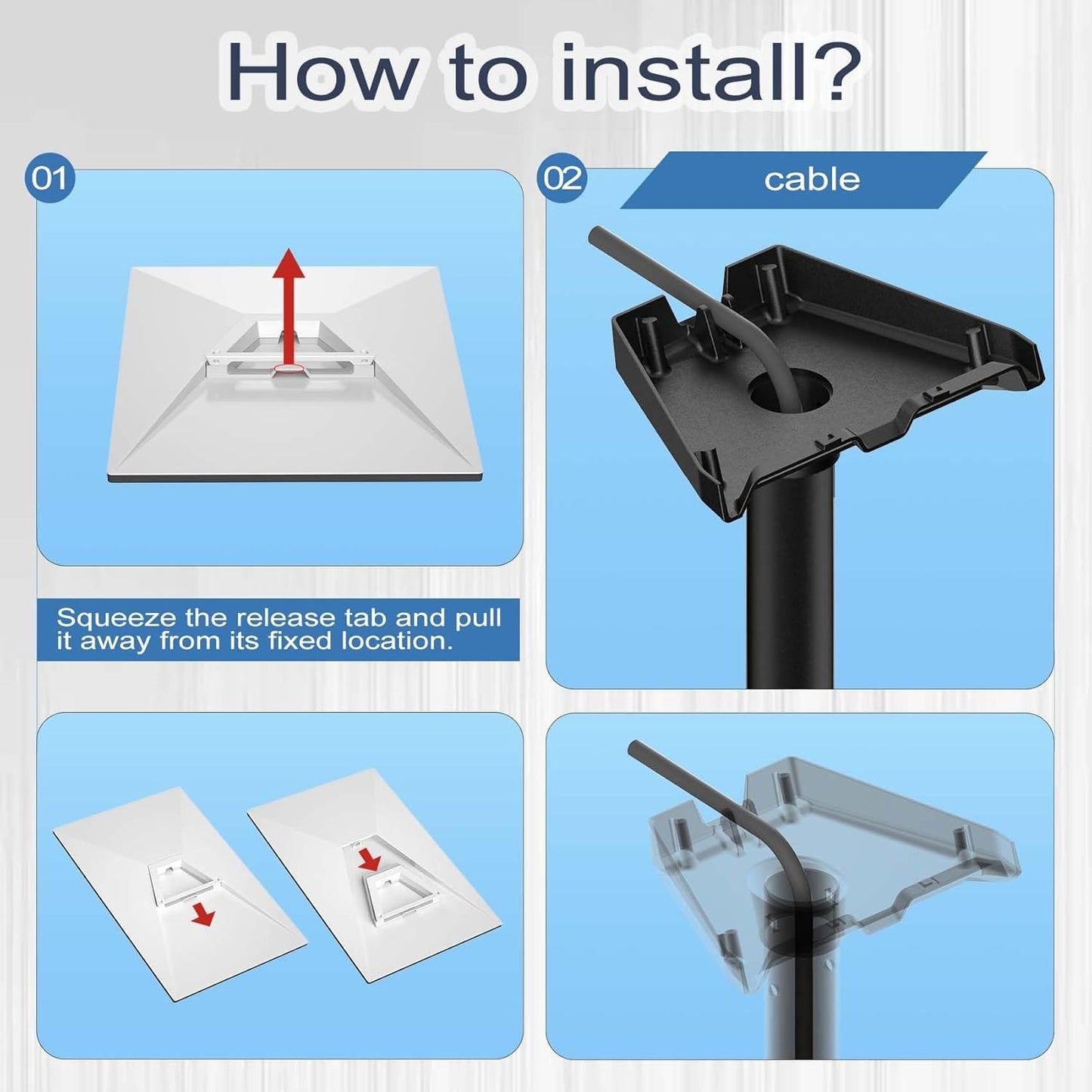 Starlink Gen 3 Mount, 360° Rotatable Roof & Wall Mount for V3 Starlink