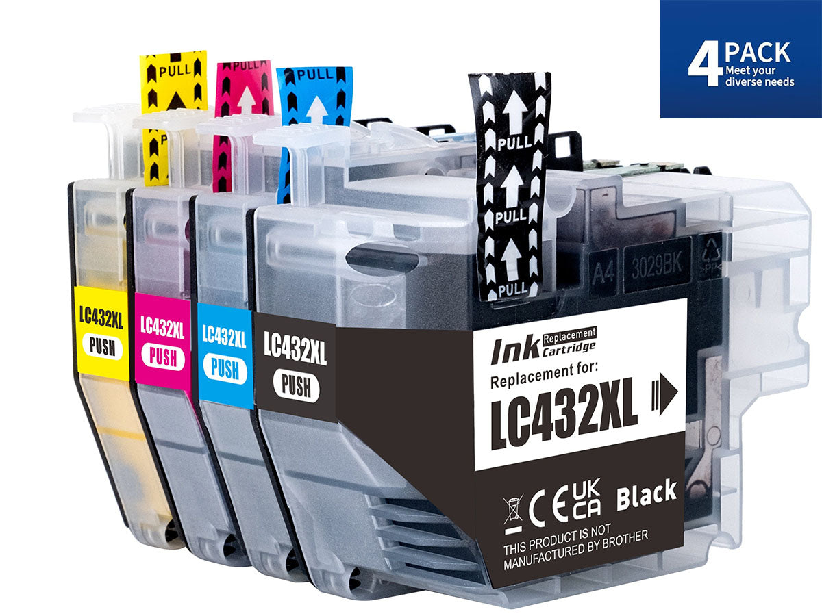 LC432XL Compatible Set of 4 Bk/C/M/Y for Brother