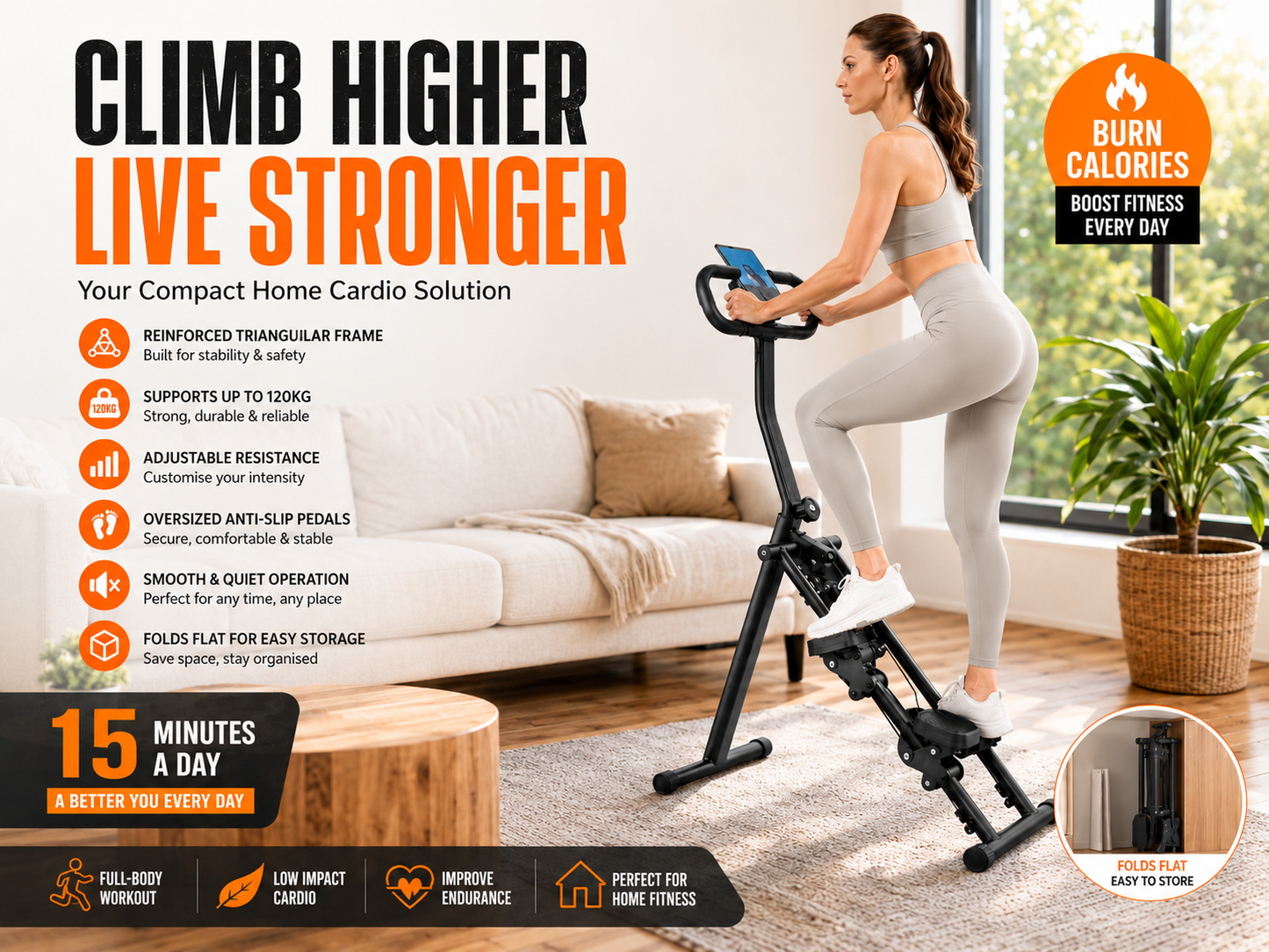 Fitness Foldable Stair Steppers Exercise at Home Fitness Steppers