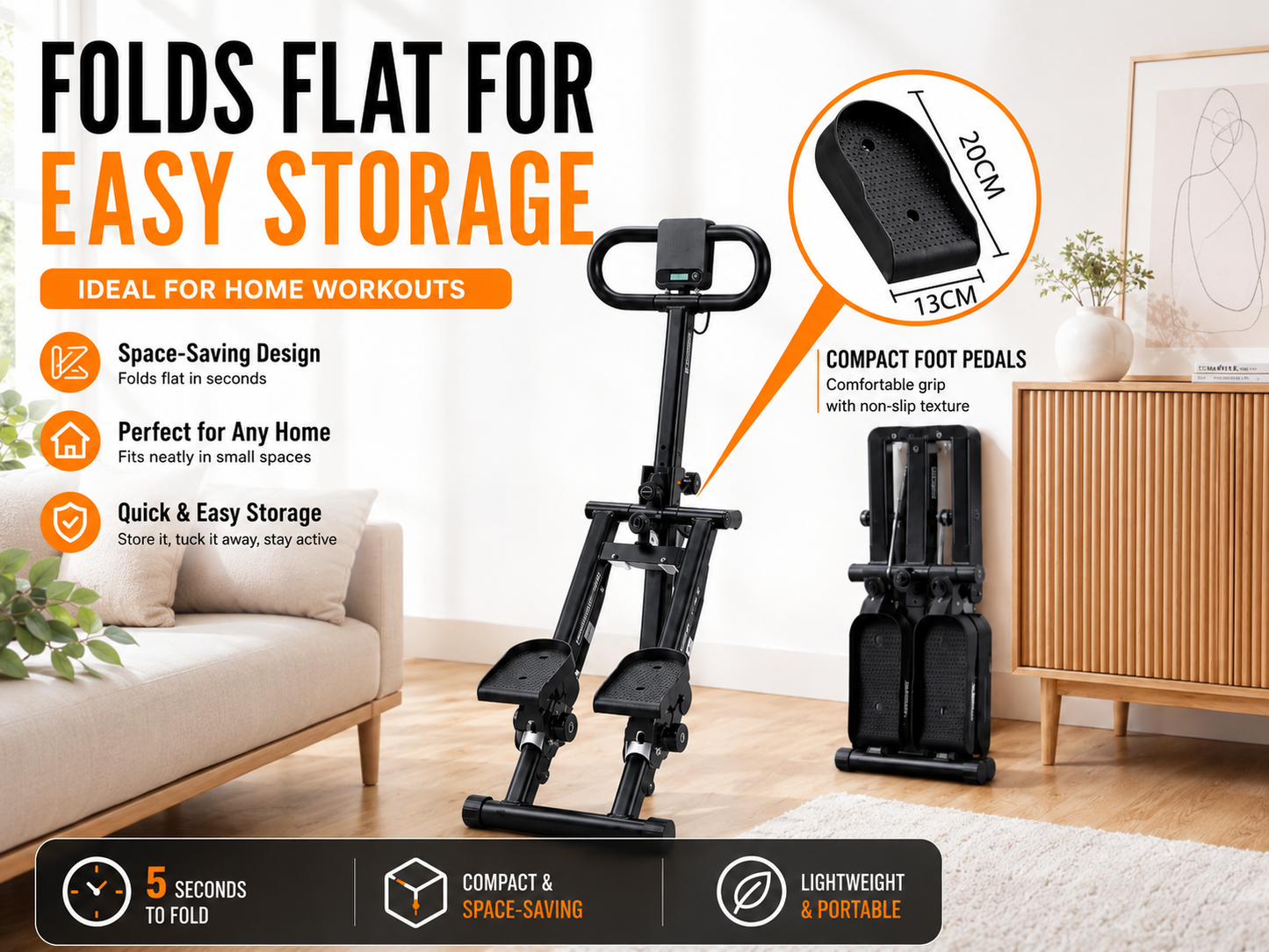 Fitness Foldable Stair Steppers Exercise at Home Fitness Steppers