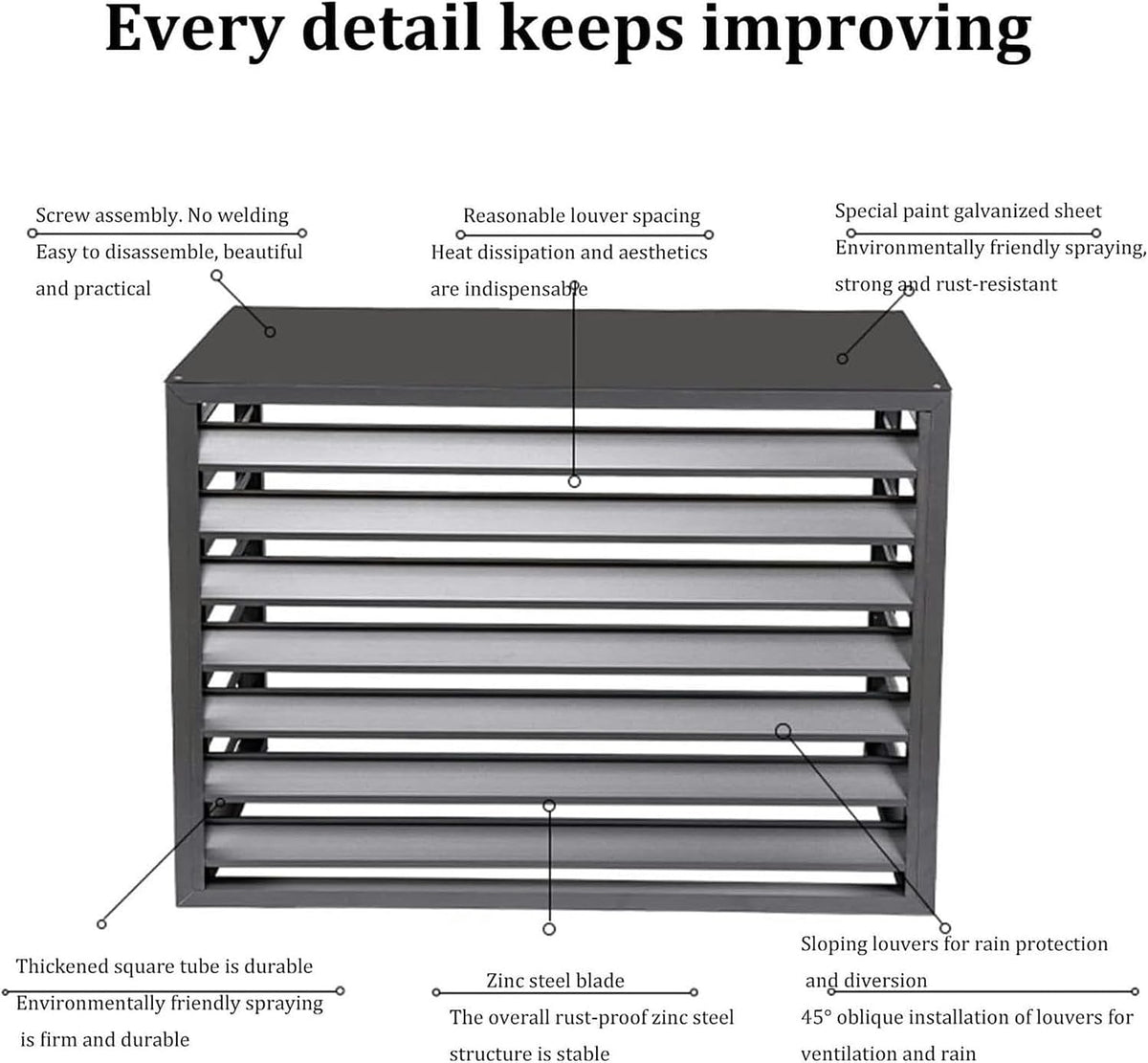 1100mm Outdoor Aluminium Air Conditioner Cover