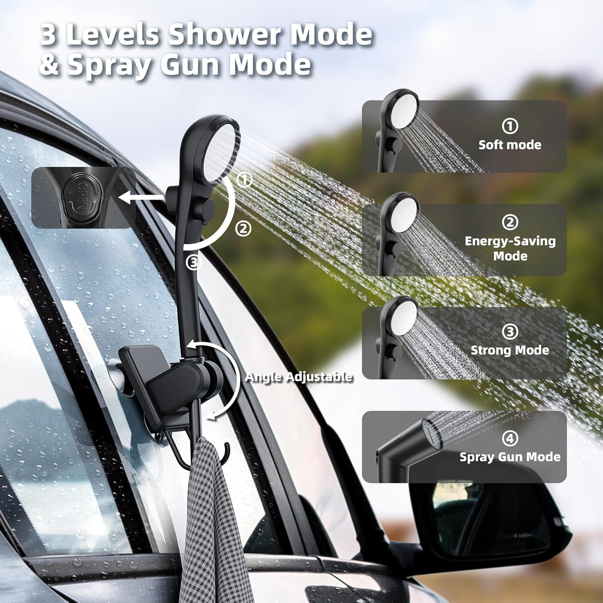 Portable Shower Kit Camping Shower Kit with Bucket