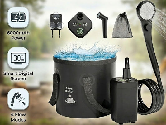 Portable Shower Kit Camping Shower Kit with Bucket
