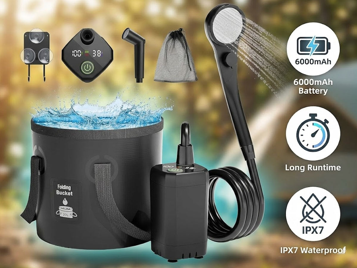 Portable Shower Kit Camping Shower Kit with Bucket