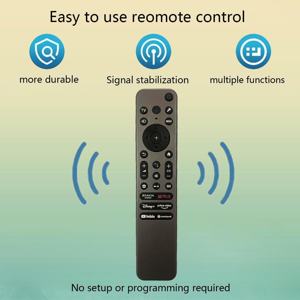 Replacement Voice Remote Control for Sony Bravia Smart TVs – RMF-TX810U / TX820U / TX910U / TX920U Compatible