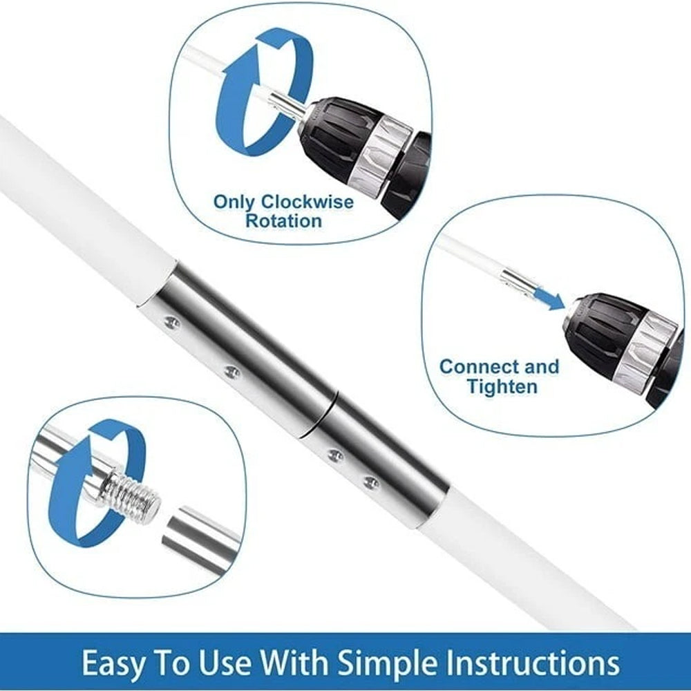Chimney Cleaning Brush Kit for Fireplace & Flue with Extendable Rods